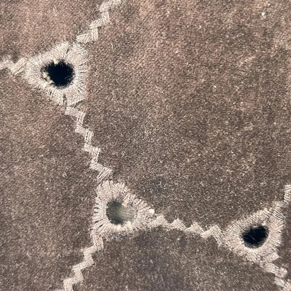 Boden | Brown Circle Embroidered Velvet Pencil Skirt Lined Back Zipper Size 4R - Picture 10 of 10